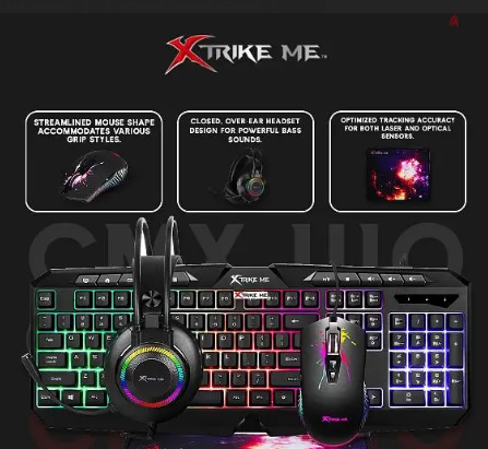 4-in-1 Rgb Gaming Combo | Xtrike Me | Brand New Sealed Box!